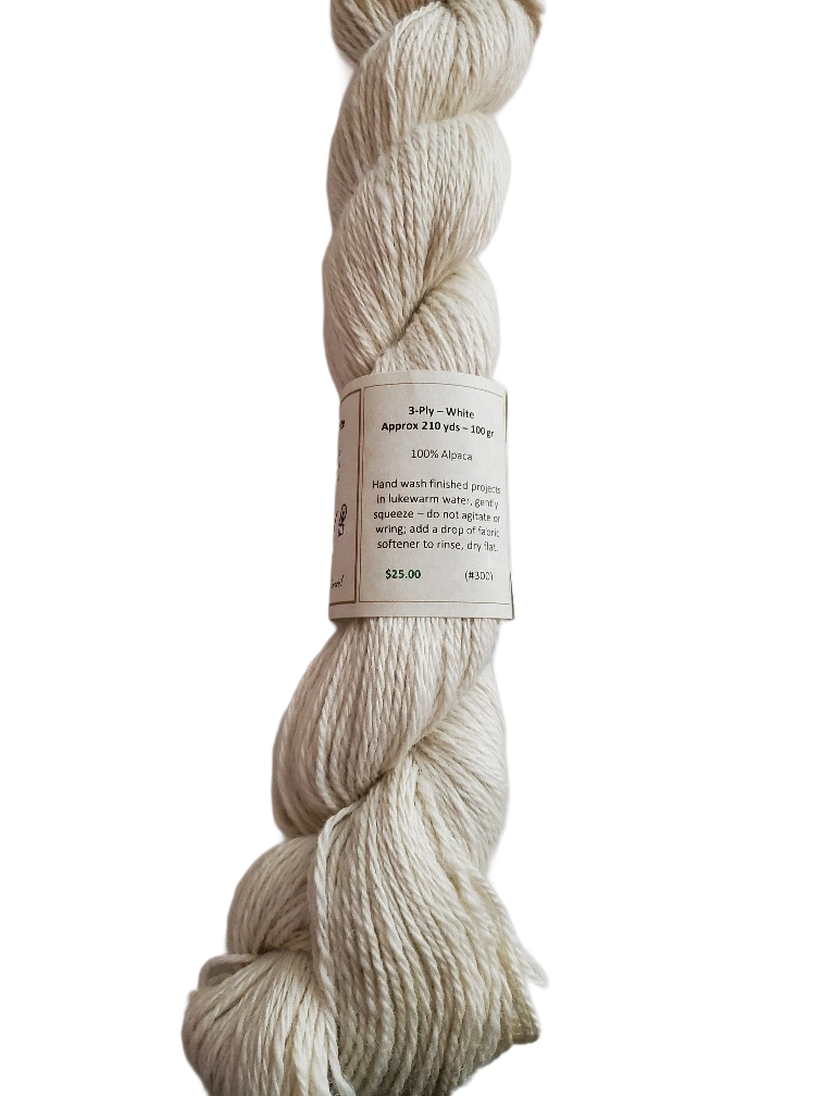 Luxurious White Alpaca Yarn 3-Ply Cozy & Soft Knitting Bliss