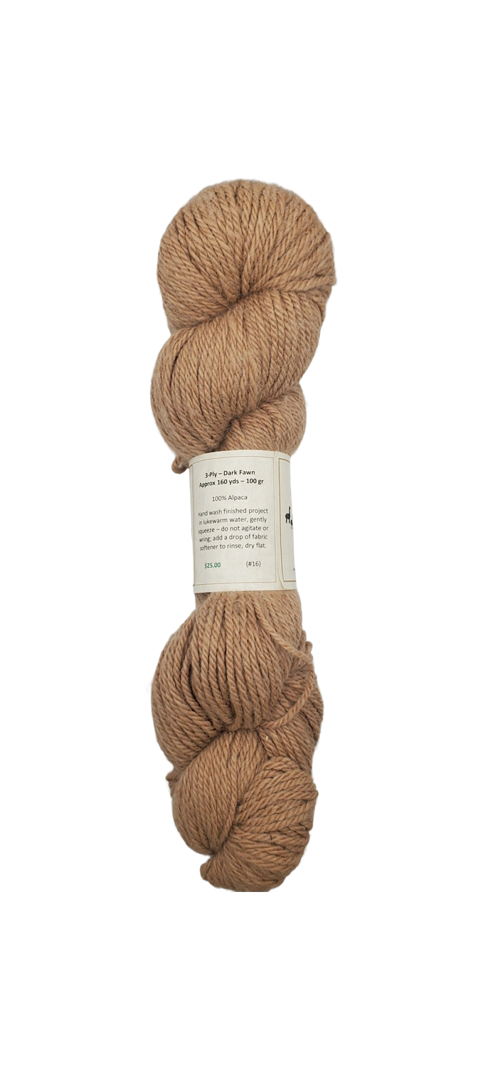 Cozy Dark Beige Alpaca Yarn Three-Ply Luxurious Comfort SKU 16