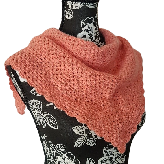 Luxury Salmon Alpaca Neckerchief – Cozy & Chic Shawl for Her